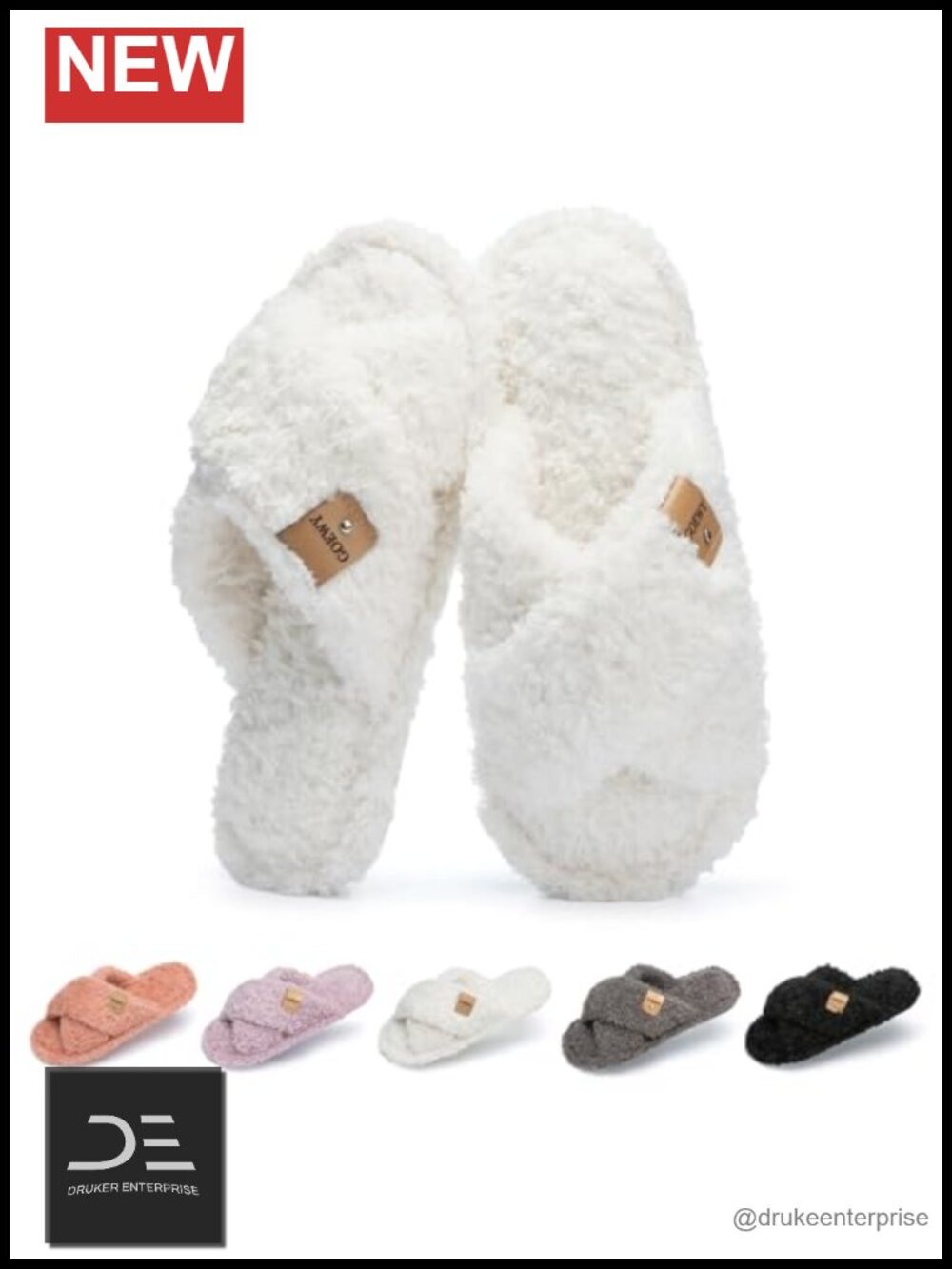 Open Toe Slippers with Memory Foam, Cozy Cross Band, Slip On House Shoes